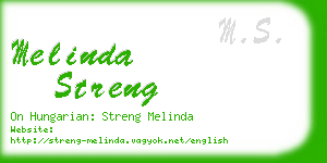 melinda streng business card